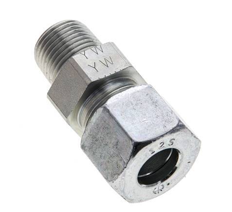3/8'' NPT Male x 12S Zinc plated Steel Straight Cutting Ring 630 Bar DIN 2353