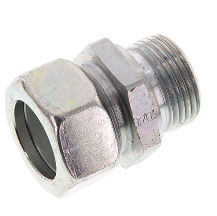G 1'' Male x 28L Zinc plated Steel Straight Cutting Ring 160 Bar DIN 2353