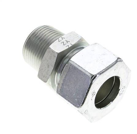1'' NPT Male x 25S Zinc plated Steel Straight Cutting Ring 400 Bar DIN 2353