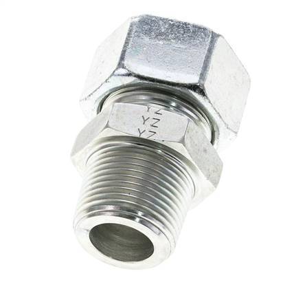 1'' NPT Male x 25S Zinc plated Steel Straight Cutting Ring 400 Bar DIN 2353