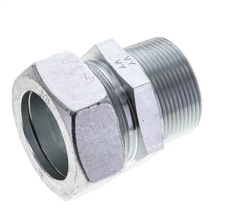 1 1/2'' NPT Male x 42L Zinc plated Steel Straight Cutting Ring 160 Bar DIN 2353