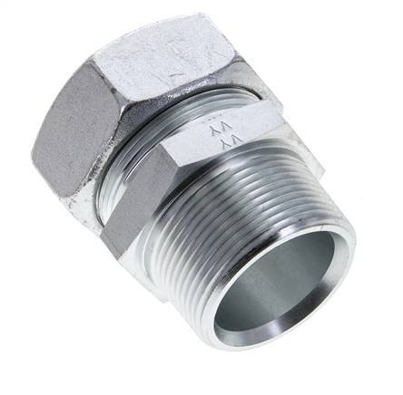 1 1/2'' NPT Male x 42L Zinc plated Steel Straight Cutting Ring 160 Bar DIN 2353