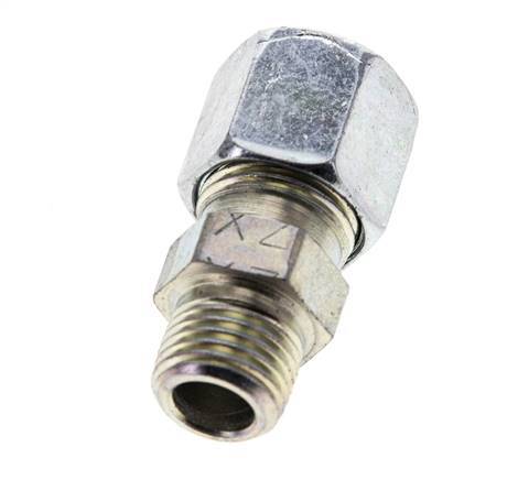 M10x1 Male x 8LL Zinc plated Steel Straight Cutting Ring 100 Bar DIN 2353 [5 Pieces]
