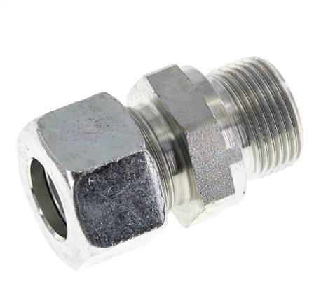 M22x1.5 Male x 15L Zinc plated Steel Straight Cutting Ring 315 Bar DIN 2353