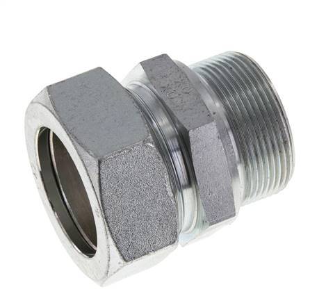 M48x2 Male x 42L Zinc plated Steel Straight Cutting Ring 160 Bar DIN 2353
