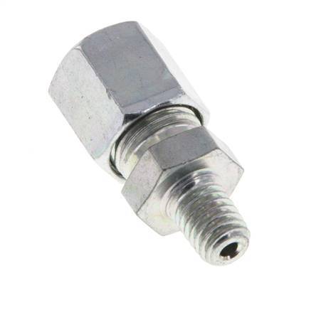 M6 Male x 6LL Zinc plated Steel Straight Cutting Ring 100 Bar DIN 2353