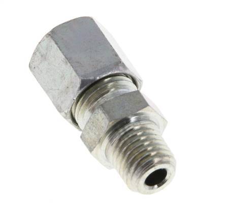 M8x1 Male x 5LL Zinc plated Steel Straight Cutting Ring 100 Bar DIN 2353