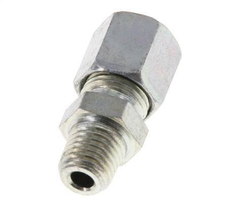M8x1 Male x 5LL Zinc plated Steel Straight Cutting Ring 100 Bar DIN 2353