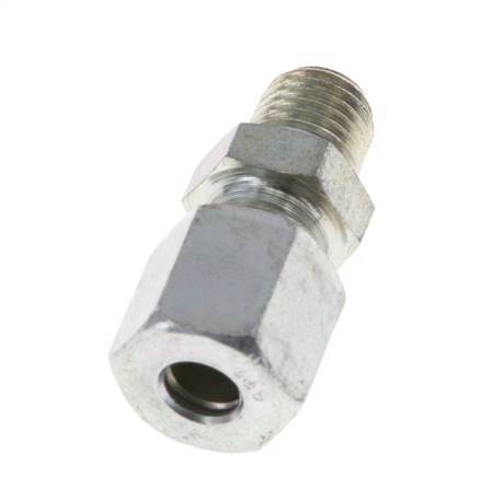 M8x1 Male x 5LL Zinc plated Steel Straight Cutting Ring 100 Bar DIN 2353