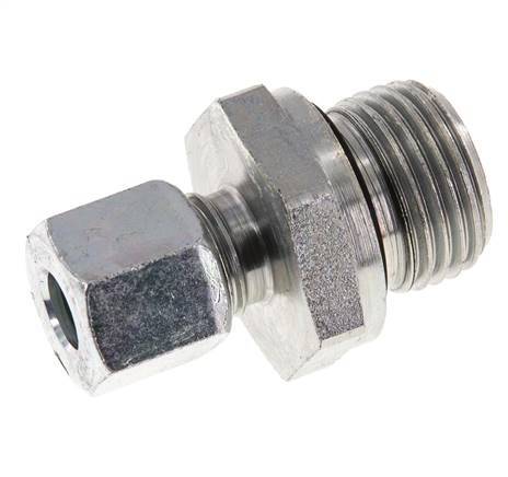 G 1/2'' Male x 8L Zinc plated Steel Straight Cutting Ring with FKM Seal 315 Bar DIN 2353