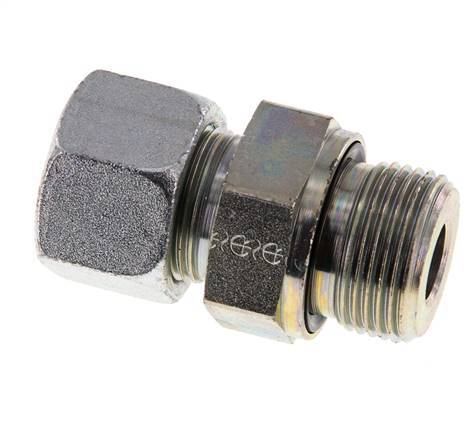 G 3/4'' Male x 16S Zinc plated Steel Straight Cutting Ring with FKM Seal 400 Bar DIN 2353