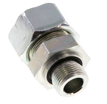 G 3/4'' Male x 25S Zinc plated Steel Straight Cutting Ring with FKM Seal 400 Bar DIN 2353