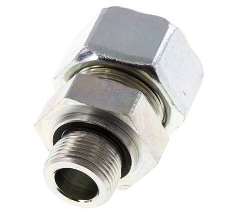 G 3/4'' Male x 25S Zinc plated Steel Straight Cutting Ring with FKM Seal 400 Bar DIN 2353