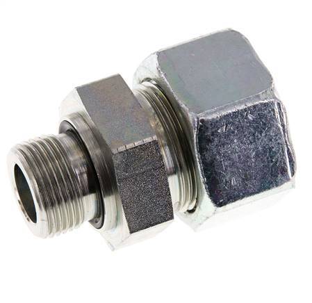 G 3/4'' Male x 25S Zinc plated Steel Straight Cutting Ring with FKM Seal 400 Bar DIN 2353