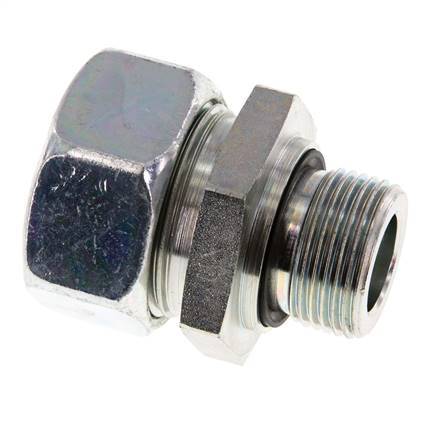 G 3/4'' Male x 28L Zinc plated Steel Straight Cutting Ring with FKM Seal 160 Bar DIN 2353
