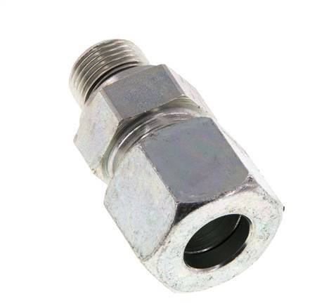 G 3/8'' Male x 14S Zinc plated Steel Straight Cutting Ring with FKM Seal 630 Bar DIN 2353