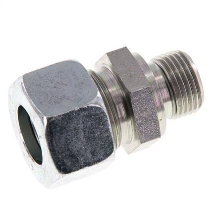 G 3/8'' Male x 15L Zinc plated Steel Straight Cutting Ring with FKM Seal 315 Bar DIN 2353