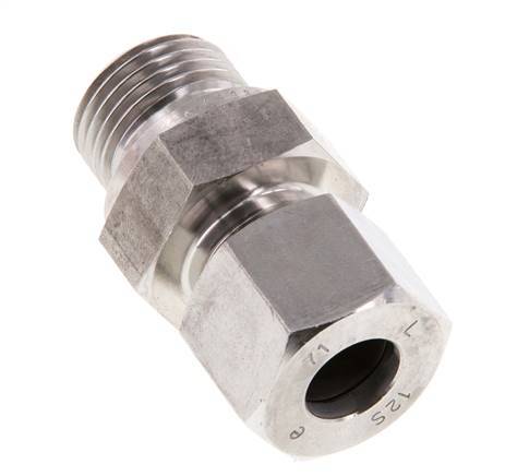 G 1/2'' Male x 12S Stainless steel Straight Cutting Ring 630 Bar DIN 2353