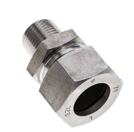 1/2'' NPT Male x 22L Stainless steel Straight Cutting Ring 160 Bar DIN 2353