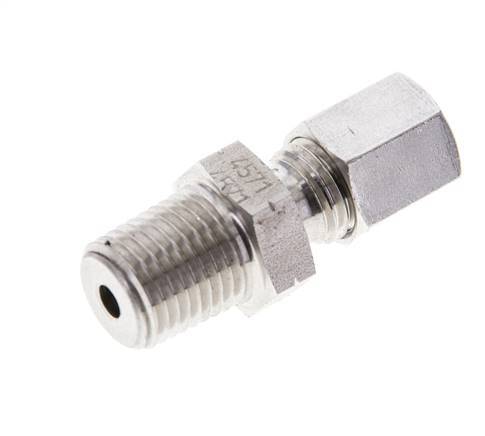 1/4'' NPT Male x 6L Stainless steel Straight Cutting Ring 315 Bar DIN 2353