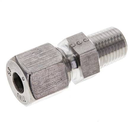 1/4'' NPT Male x 8S Stainless steel Straight Cutting Ring 630 Bar DIN 2353
