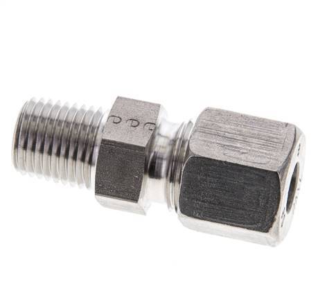 1/4'' NPT Male x 8S Stainless steel Straight Cutting Ring 630 Bar DIN 2353