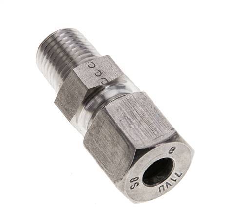 1/4'' NPT Male x 8S Stainless steel Straight Cutting Ring 630 Bar DIN 2353