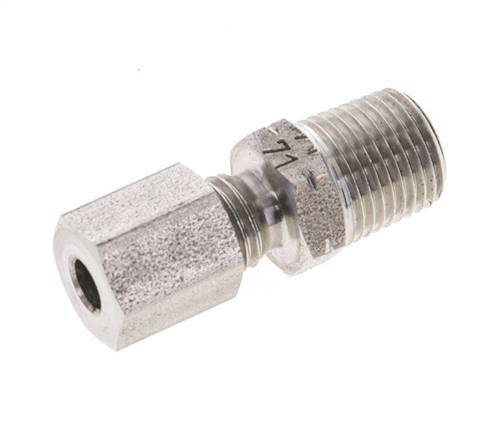 1/8'' NPT Male x 4LL Stainless steel Straight Cutting Ring 100 Bar DIN 2353