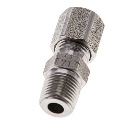 1/8'' NPT Male x 6LL Stainless steel Straight Cutting Ring 100 Bar DIN 2353