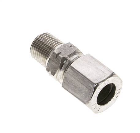 1/8'' NPT Male x 8LL Stainless steel Straight Cutting Ring 100 Bar DIN 2353
