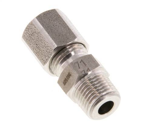R 1/8'' Male x 6LL Stainless steel Straight Cutting Ring 100 Bar DIN 2353