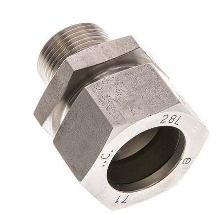 G 3/4'' Male x 28L Stainless steel Straight Cutting Ring 160 Bar DIN 2353