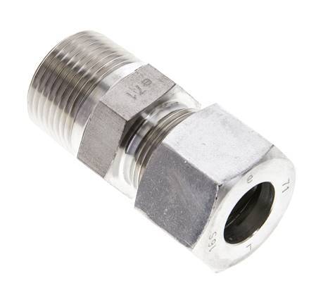 3/4'' NPT Male x 16S Stainless steel Straight Cutting Ring 400 Bar DIN 2353