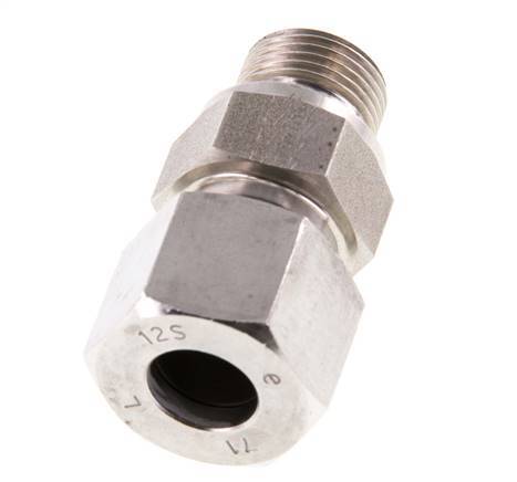 G 3/8'' Male x 12S Stainless steel Straight Cutting Ring 630 Bar DIN 2353