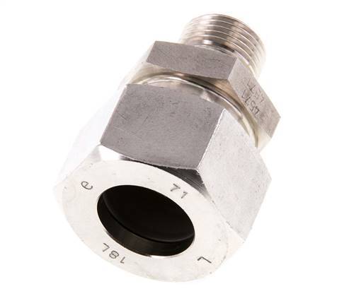 G 3/8'' Male x 18L Stainless steel Straight Cutting Ring 315 Bar DIN 2353