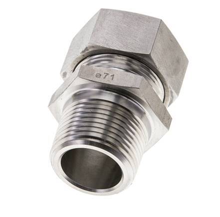 1'' NPT Male x 28L Stainless steel Straight Cutting Ring 160 Bar DIN 2353