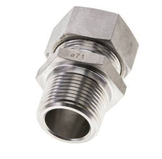 1'' NPT Male x 28L Stainless steel Straight Cutting Ring 160 Bar DIN 2353