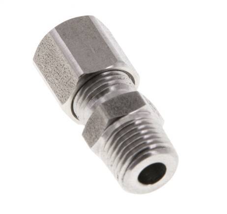 M10x1 Male x 6LL Stainless steel Straight Cutting Ring 100 Bar DIN 2353