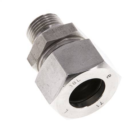 M18x1.5 Male x 18L Stainless steel Straight Cutting Ring 315 Bar DIN 2353