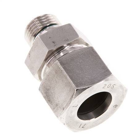 G 1/2'' Male x 20S Stainless steel Straight Cutting Ring with FKM Seal 400 Bar DIN 2353
