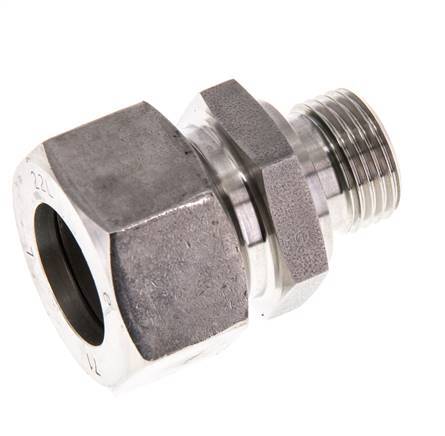 G 1/2'' Male x 22L Stainless steel Straight Cutting Ring with FKM Seal 160 Bar DIN 2353