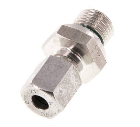 G 1/4'' Male x 6L Stainless steel Straight Cutting Ring with FKM Seal 315 Bar DIN 2353