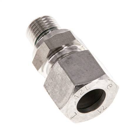 G 1/4'' Male x 12L Stainless steel Straight Cutting Ring with FKM Seal 315 Bar DIN 2353