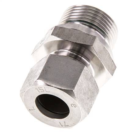 G 3/4'' Male x 15L Stainless steel Straight Cutting Ring with FKM Seal 315 Bar DIN 2353