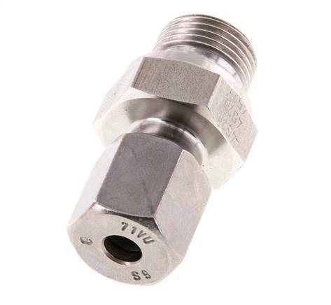G 3/8'' Male x 6S Stainless steel Straight Cutting Ring with FKM Seal 630 Bar DIN 2353