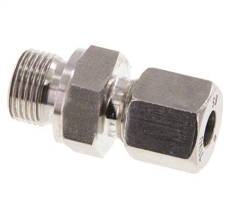 G 3/8'' Male x 8S Stainless steel Straight Cutting Ring with FKM Seal 630 Bar DIN 2353