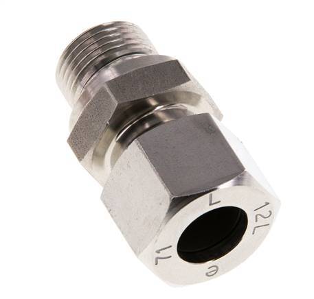 G 3/8'' Male x 12L Stainless steel Straight Cutting Ring with FKM Seal 315 Bar DIN 2353