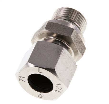 G 3/8'' Male x 12L Stainless steel Straight Cutting Ring with FKM Seal 315 Bar DIN 2353