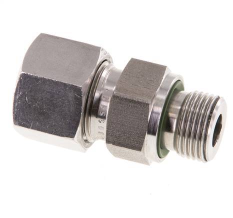 G 3/8'' Male x 12S Stainless steel Straight Cutting Ring with FKM Seal 630 Bar DIN 2353