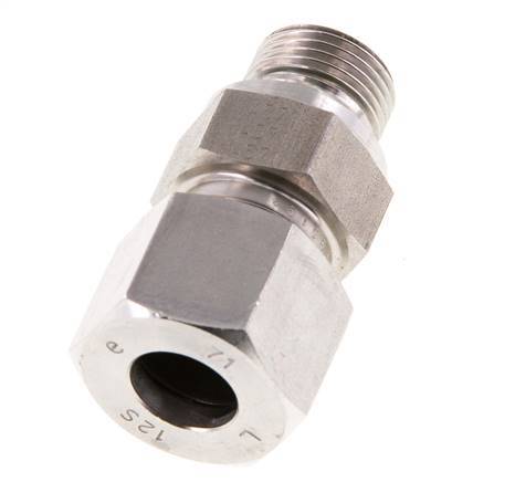 G 3/8'' Male x 12S Stainless steel Straight Cutting Ring with FKM Seal 630 Bar DIN 2353